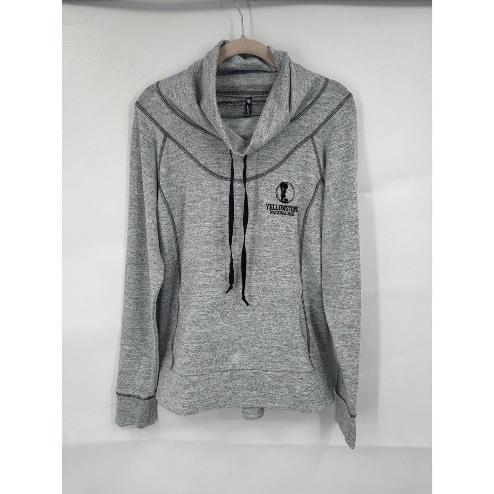 Kuhl Lea Yellowstone National Park Cowl Neck Pullover Women M Heather Grey Hike